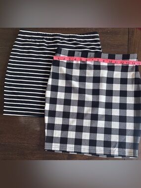 Black & White Stretch Mini Skirt Set Bundle
